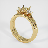 10K Yellow Gold Three Stone Ring Setting Video