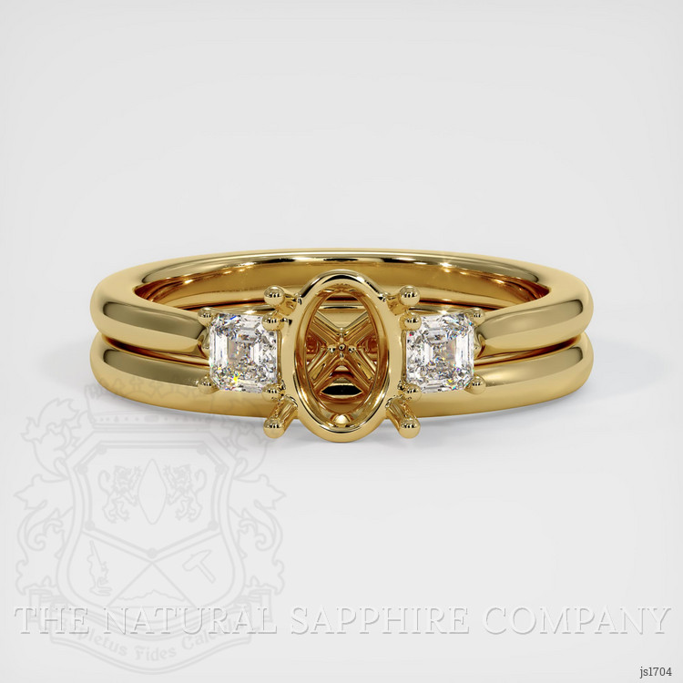 14K Yellow Gold Three Stone Ring Setting