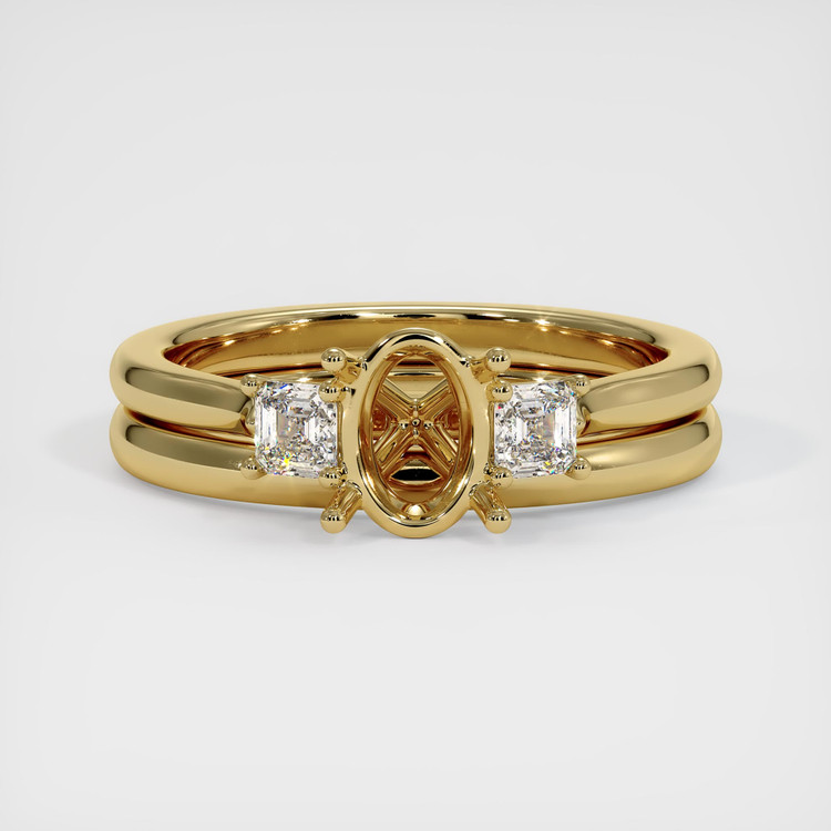 14K Yellow Gold Three Stone Ring Setting