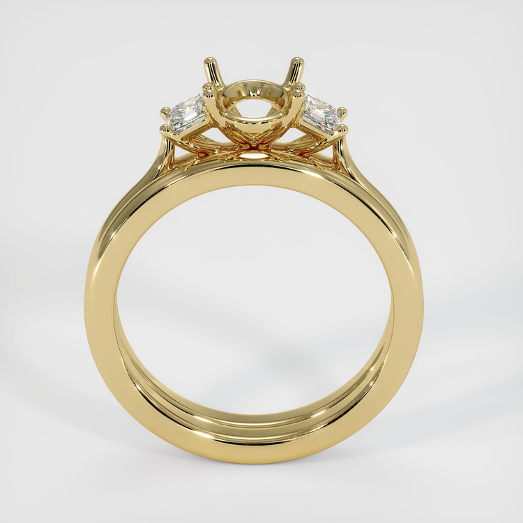 14K Yellow Gold Three Stone Ring Setting