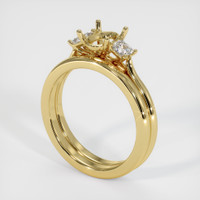 18K Yellow Gold Three Stone Ring Setting Video