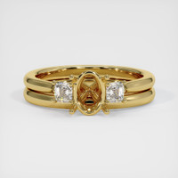 18K Yellow Gold Three Stone Ring Setting Image