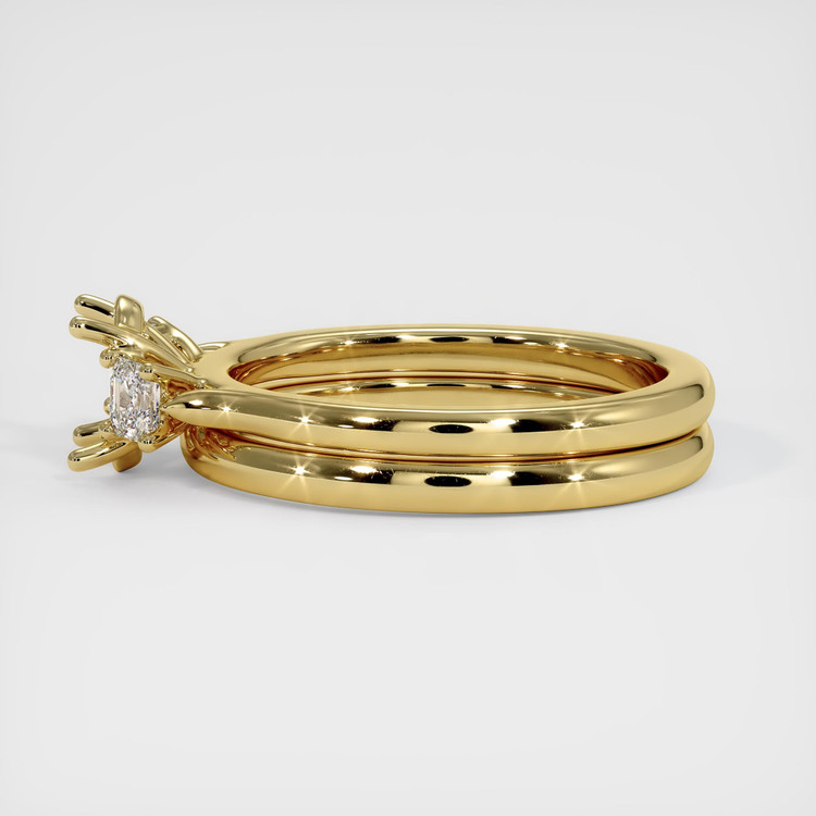 18K Yellow Gold Three Stone Ring Setting