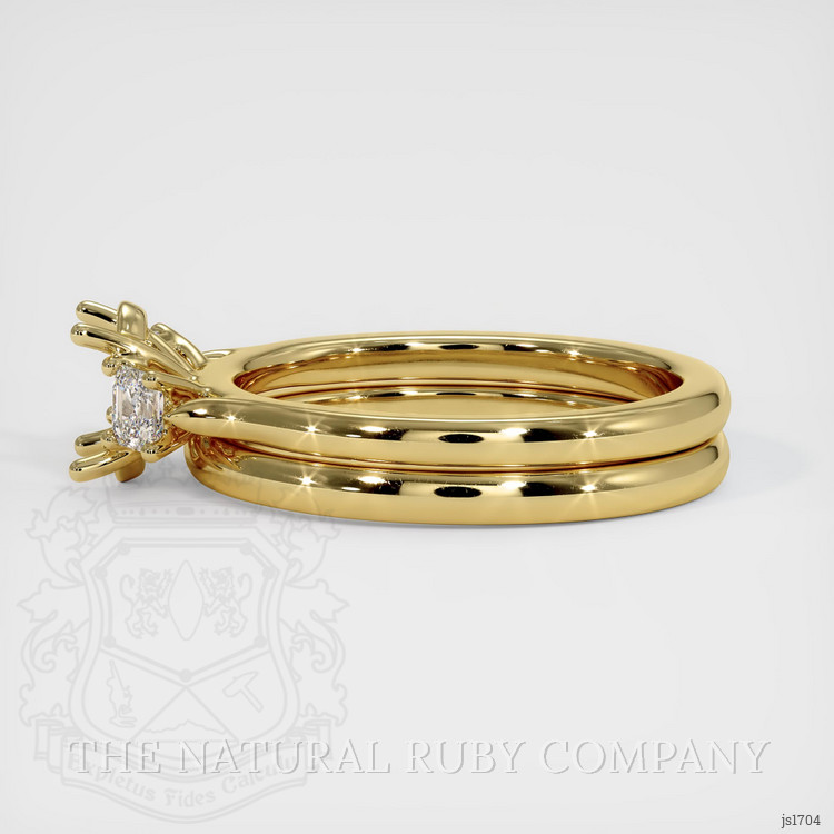18K Yellow Gold Three Stone Ring Setting