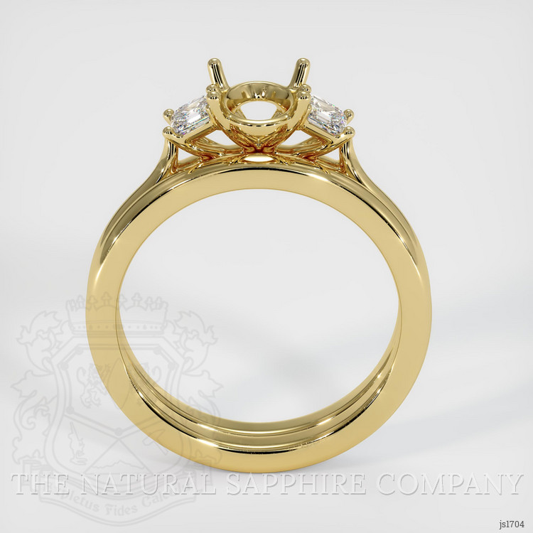 18K Yellow Gold Three Stone Ring Setting
