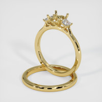 18K Yellow Gold Three Stone Ring Setting Image