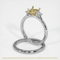 14K Yellow & White Three Stone Ring Setting Image