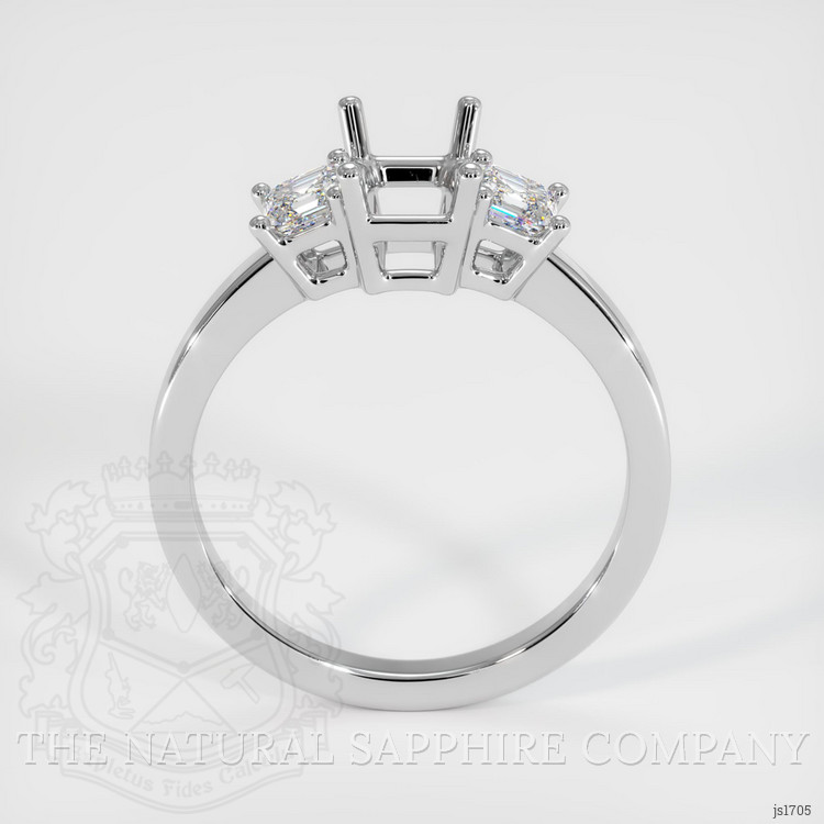 Platinum 950 Three Stone Ring Setting