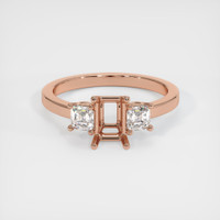 14K Rose Gold Three Stone Ring Setting Image