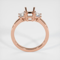 14K Rose Gold Three Stone Ring Setting Image