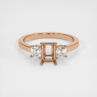 18K Rose Gold Three Stone Ring Setting Image