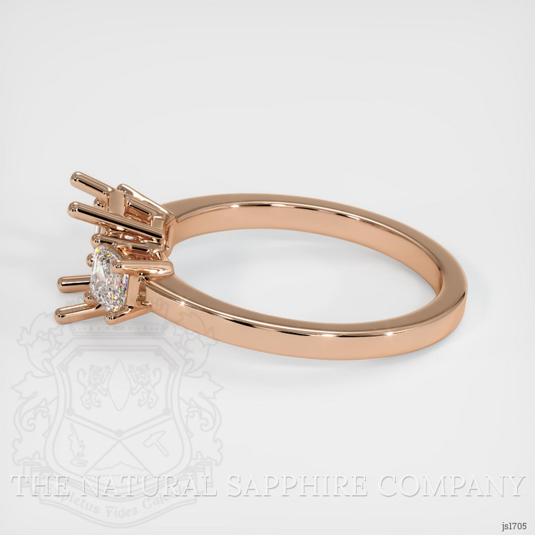 18K Rose Gold Three Stone Ring Setting