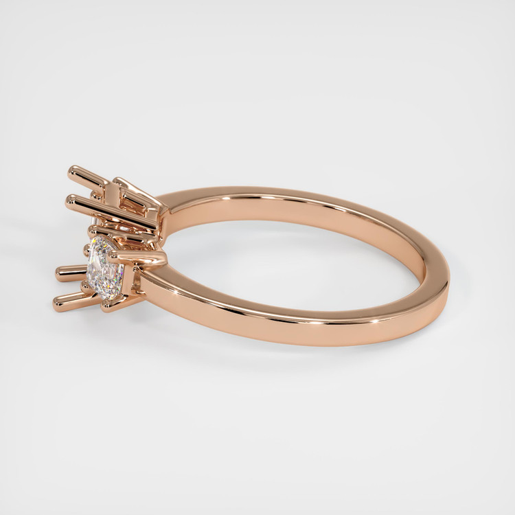 18K Rose Gold Three Stone Ring Setting