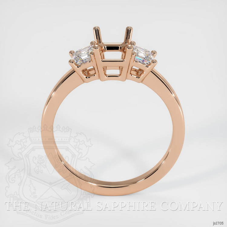 18K Rose Gold Three Stone Ring Setting