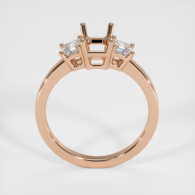 18K Rose Gold Three Stone Ring Setting