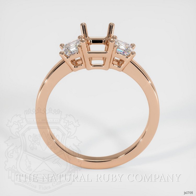 18K Rose Gold Three Stone Ring Setting