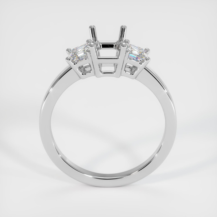 10K White Gold Three Stone Ring Setting