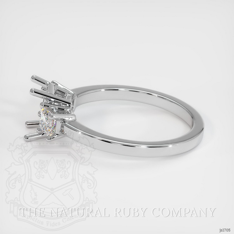 14K White Gold Three Stone Ring Setting