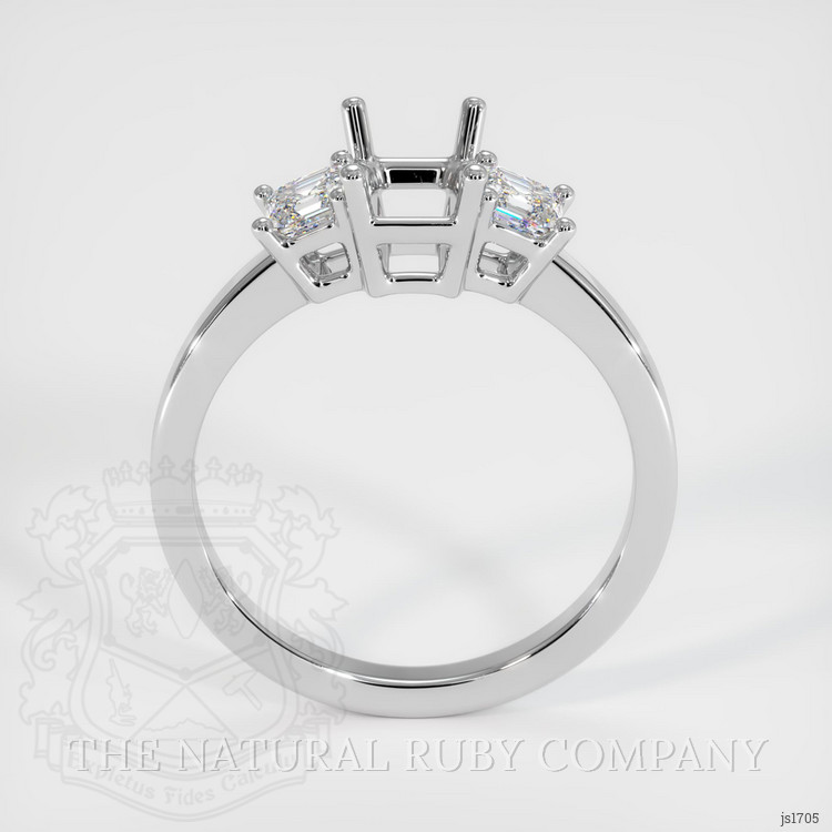 14K White Gold Three Stone Ring Setting