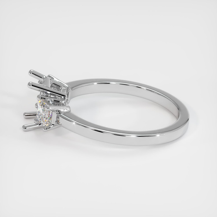 18K White Gold Three Stone Ring Setting