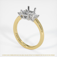 14K White & Yellow Three Stone Ring Setting Image