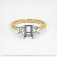 14K White & Yellow Three Stone Ring Setting Image