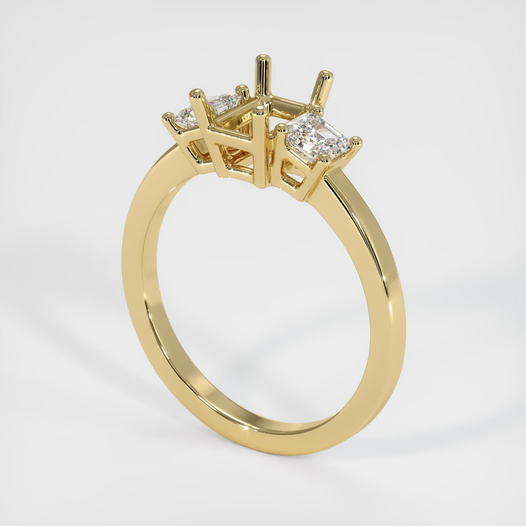 10K Yellow Gold Three Stone Ring Setting