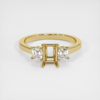 10K Yellow Gold Three Stone Ring Setting Image