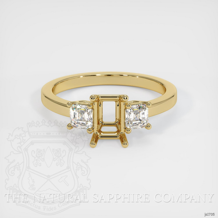 10K Yellow Gold Three Stone Ring Setting