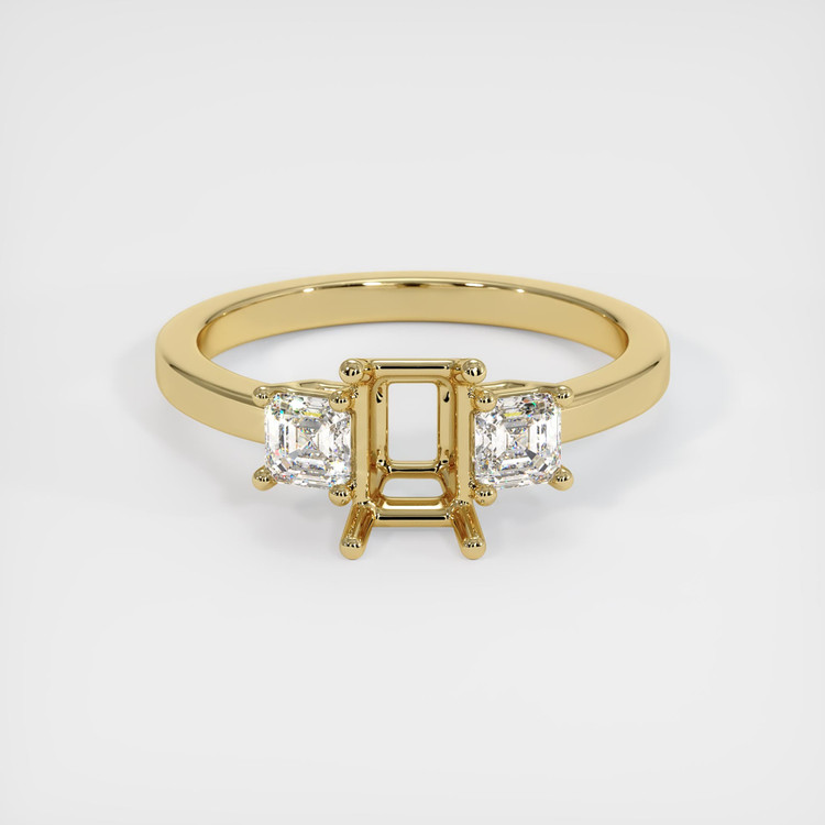 10K Yellow Gold Three Stone Ring Setting