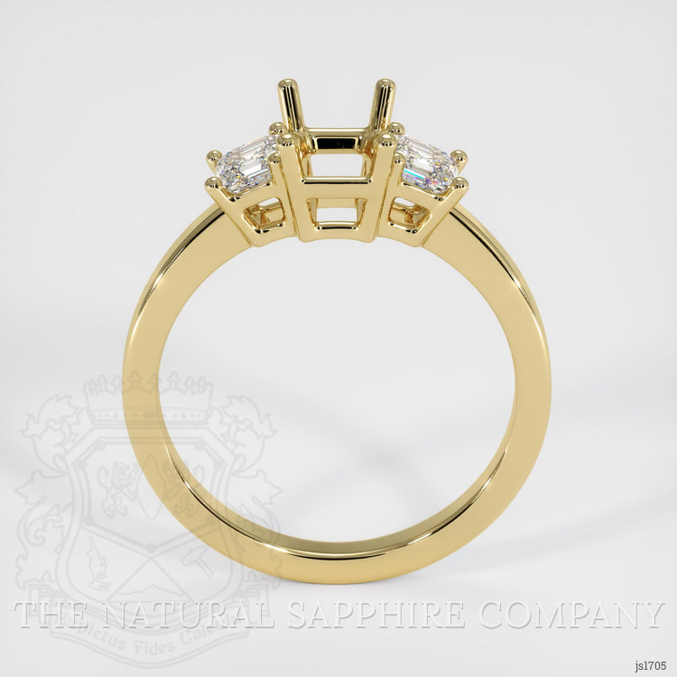 14K Yellow Gold Three Stone Ring Setting