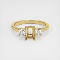 18K Yellow Gold Three Stone Ring Setting Image