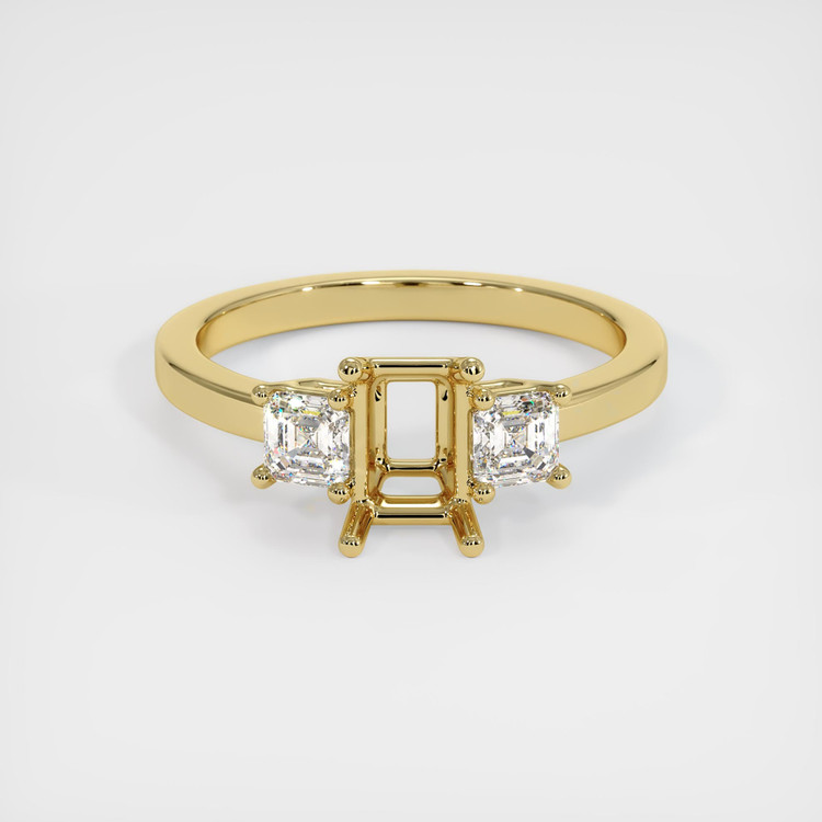 18K Yellow Gold Three Stone Ring Setting