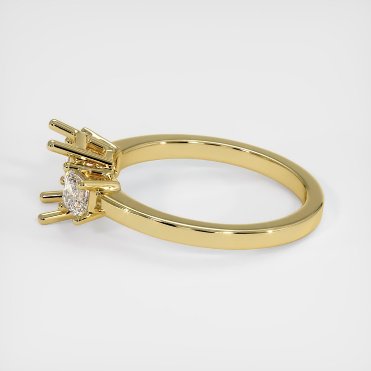 18K Yellow Gold Three Stone Ring Setting