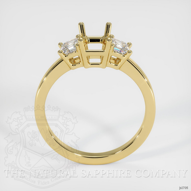 18K Yellow Gold Three Stone Ring Setting