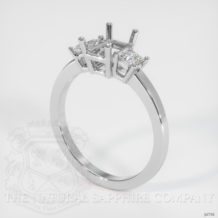 Platinum 950 Three Stone Ring Setting