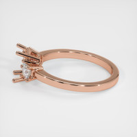 14K Rose Gold Three Stone Ring Setting Image
