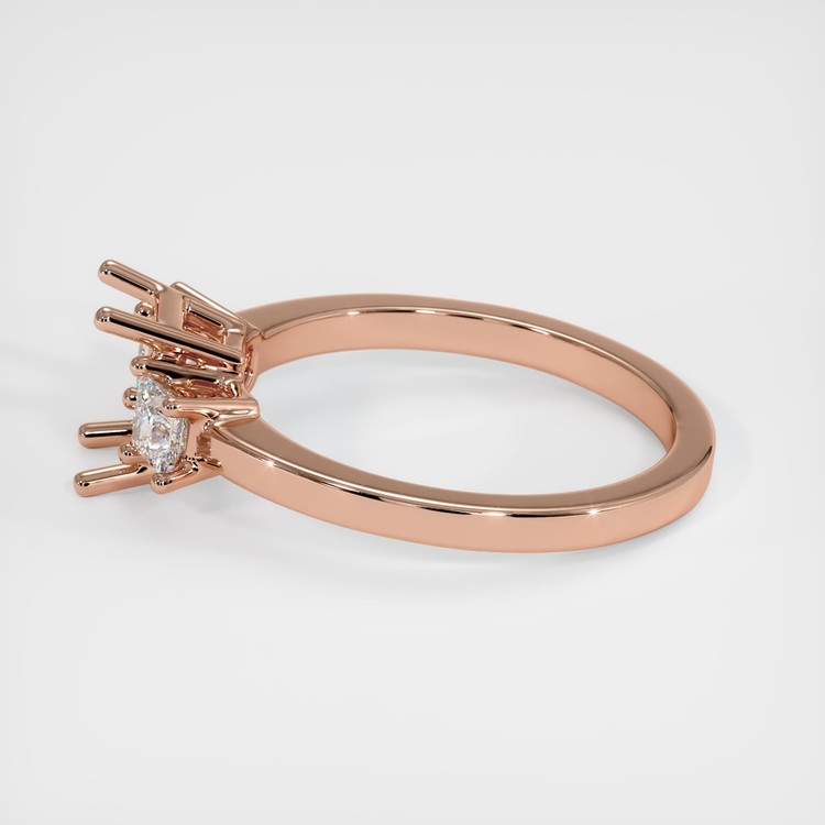 14K Rose Gold Three Stone Ring Setting