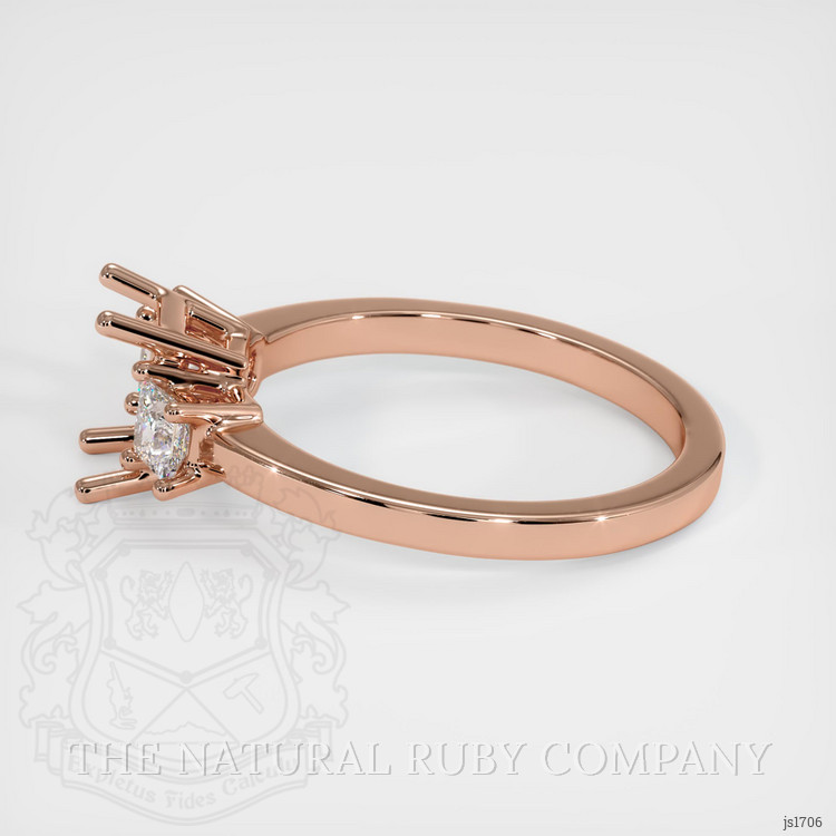 14K Rose Gold Three Stone Ring Setting