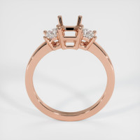 14K Rose Gold Three Stone Ring Setting Image