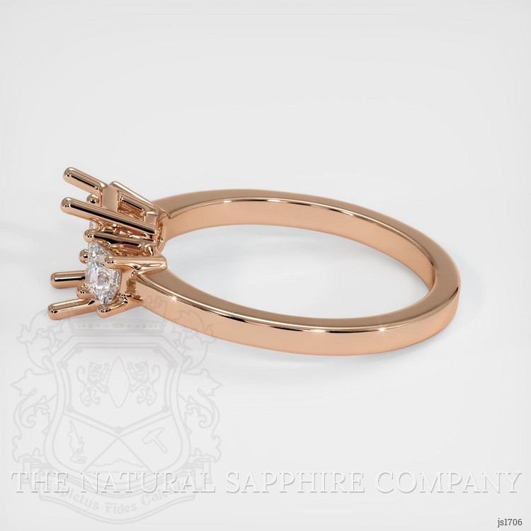 18K Rose Gold Three Stone Ring Setting