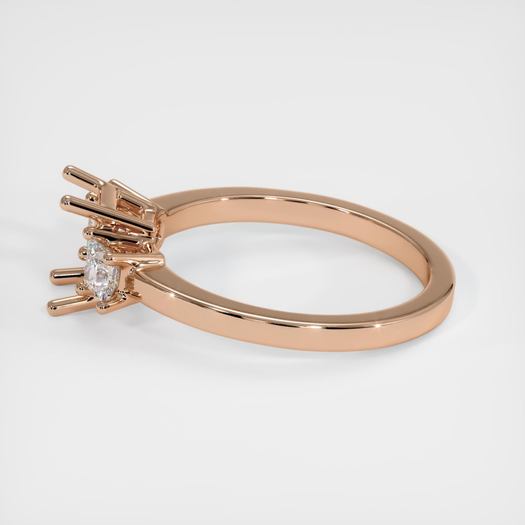18K Rose Gold Three Stone Ring Setting