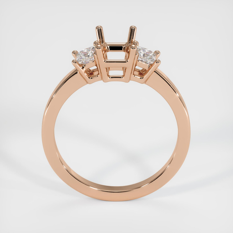 18K Rose Gold Three Stone Ring Setting