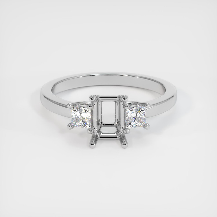 10K White Gold Three Stone Ring Setting