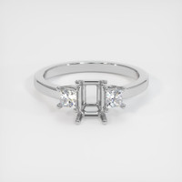 14K White Gold Three Stone Ring Setting Image
