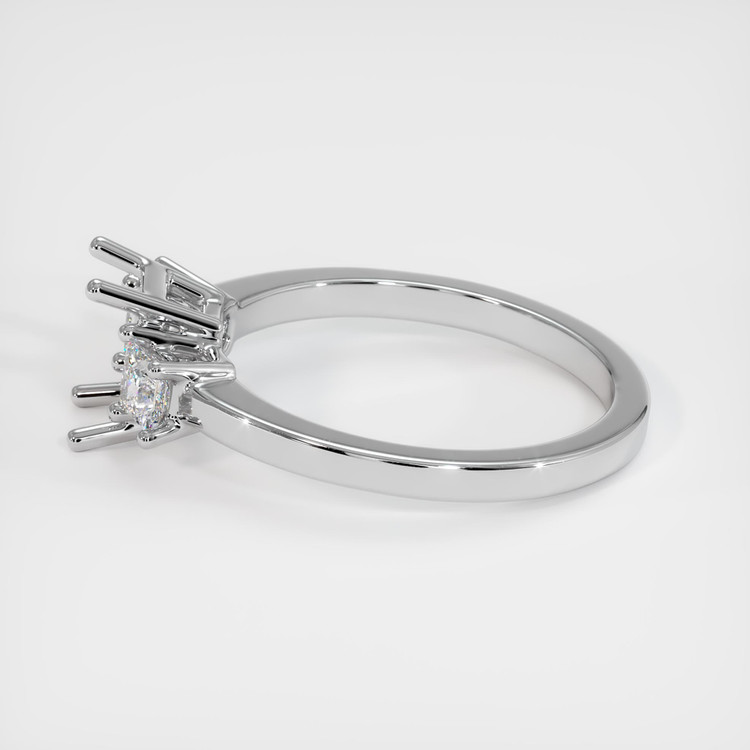 14K White Gold Three Stone Ring Setting