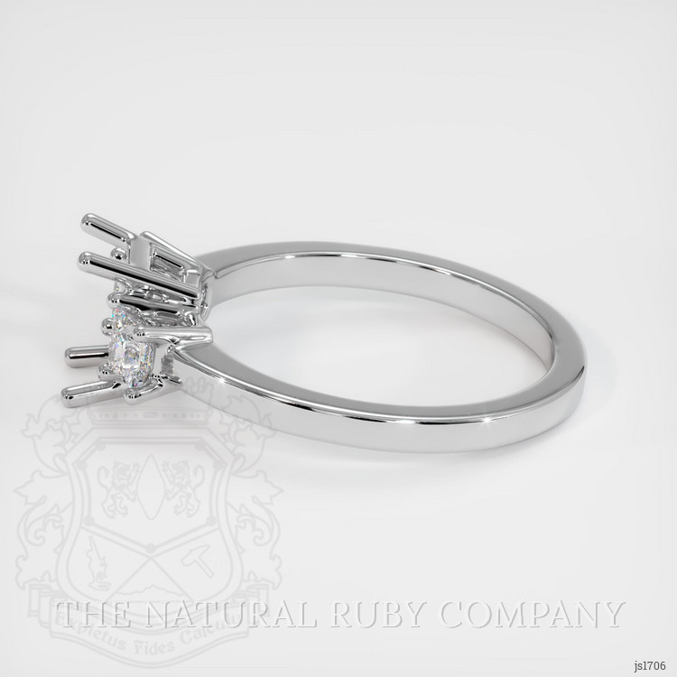 14K White Gold Three Stone Ring Setting