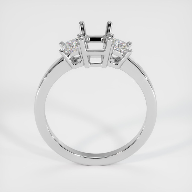 14K White Gold Three Stone Ring Setting
