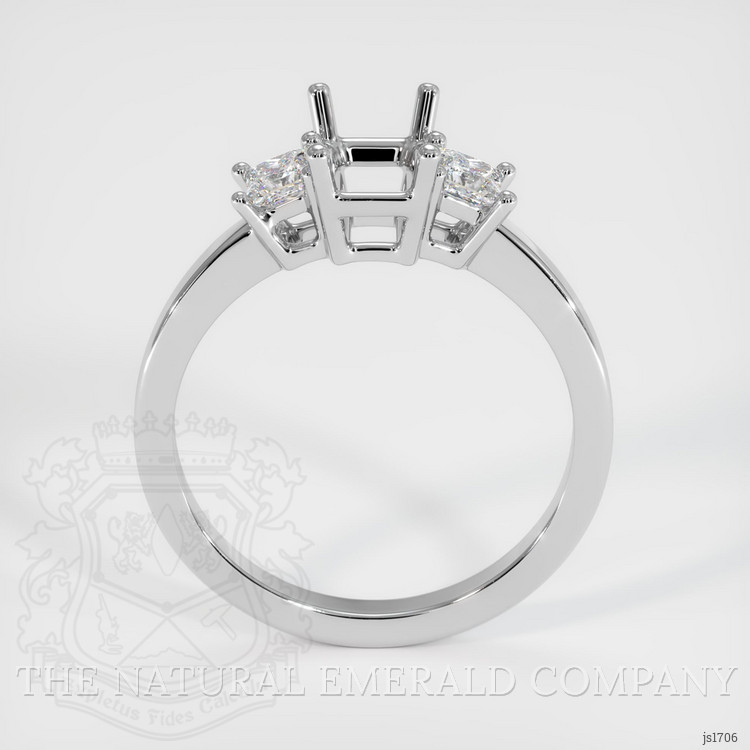 18K White Gold Three Stone Ring Setting