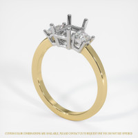 14K White & Yellow Three Stone Ring Setting Video